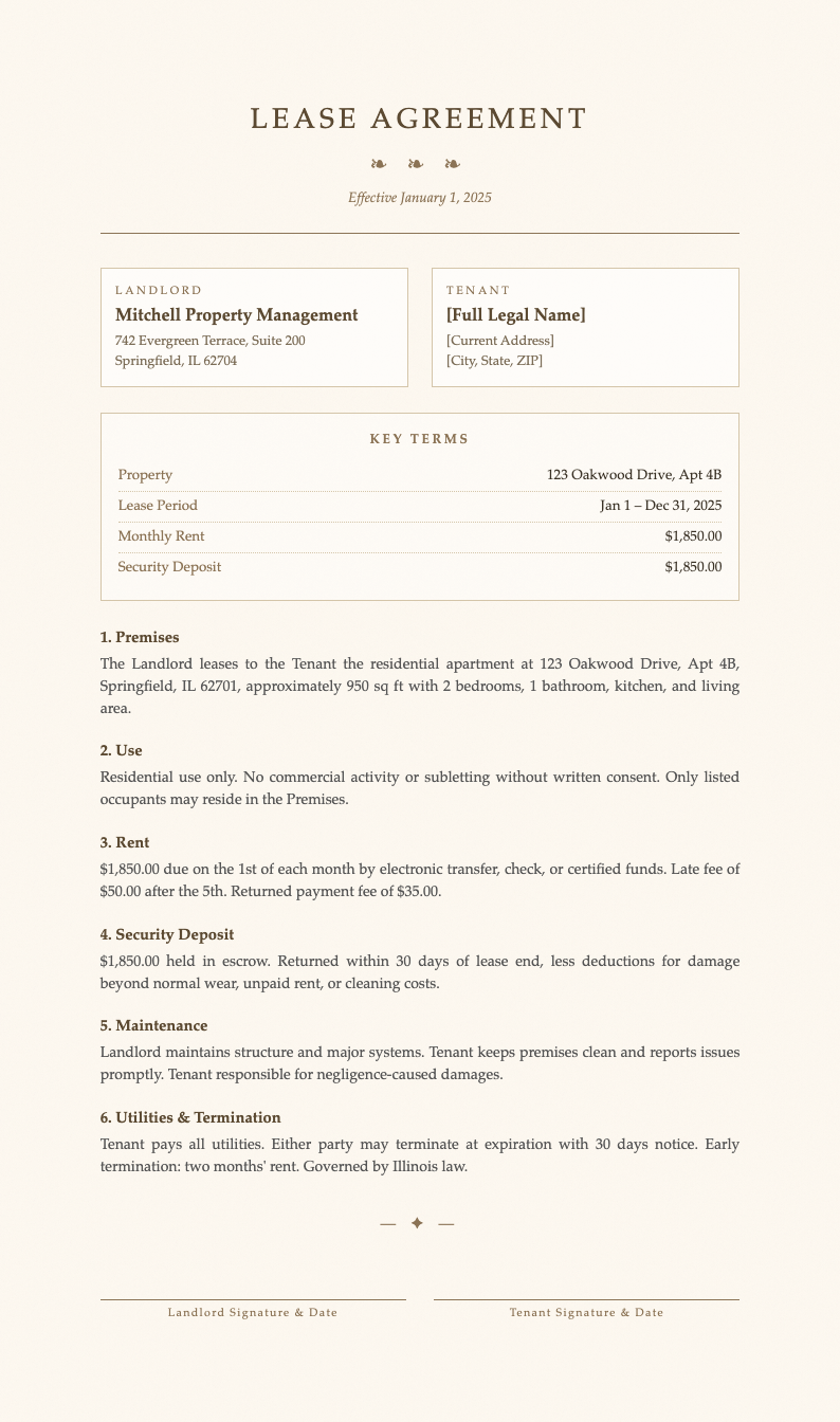 Paper textured lease agreement